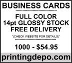 1000 Full Color Business Cards for $54.95 and includes delivery -- check out the site for details